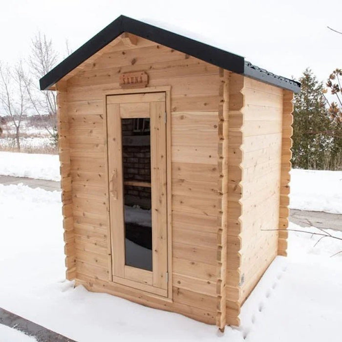 Dundalk Leisurecraft Canadian Timber 3-4 Person Grandby Cabin Outdoor Electric Heated Sauna