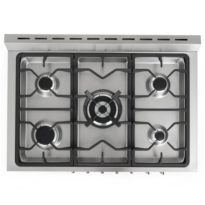 Cosmo Commercial-Style 36'' 3.8 cu. ft. Single Oven Dual Fuel Range with 8 Function Convection Oven in Stainless Steel COS-F965NF
