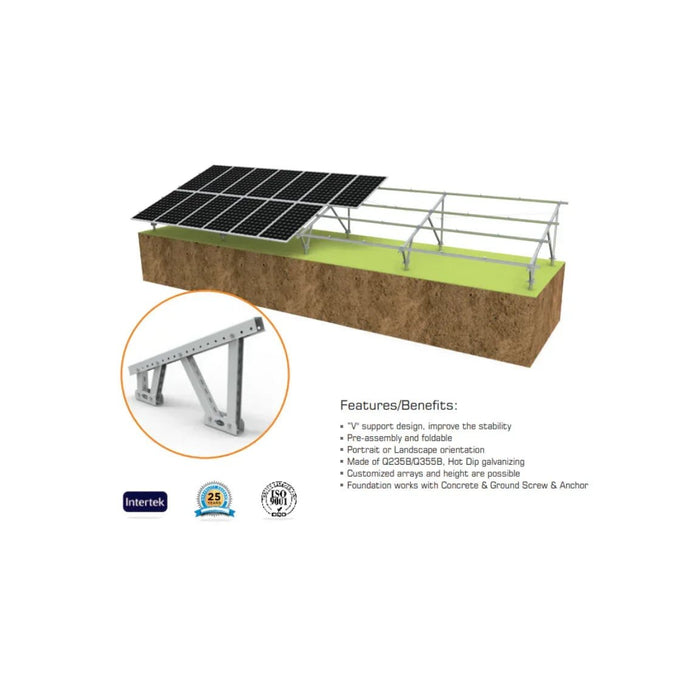 Chiko USA GroundFlex U2V Solar Panel Ground Mount Kit | Standard Module Version