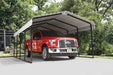 Steel Carport 12 x 20 x 7 ft. Galvanized Black/Eggshell