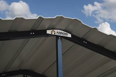 Steel Carport 12 x 20 x 7 ft. Galvanized Black/Eggshell