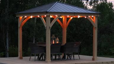 Yardistry Meridian Gazebo with Cedar Wood & Aluminum Roof (10 ft. x 10 ft.)