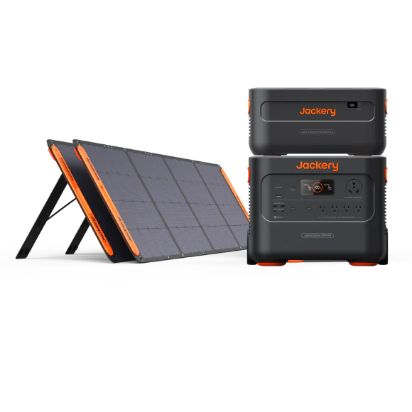 Jackery Explorer 2000 Plus Portable Power Station with 4kWh Battery Pack and Two 200W Solar Panels Kit  21-0009-000093Y